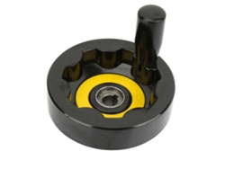 Volante Giratorio Plegable De Plástico Negro Para Torno 12*100
