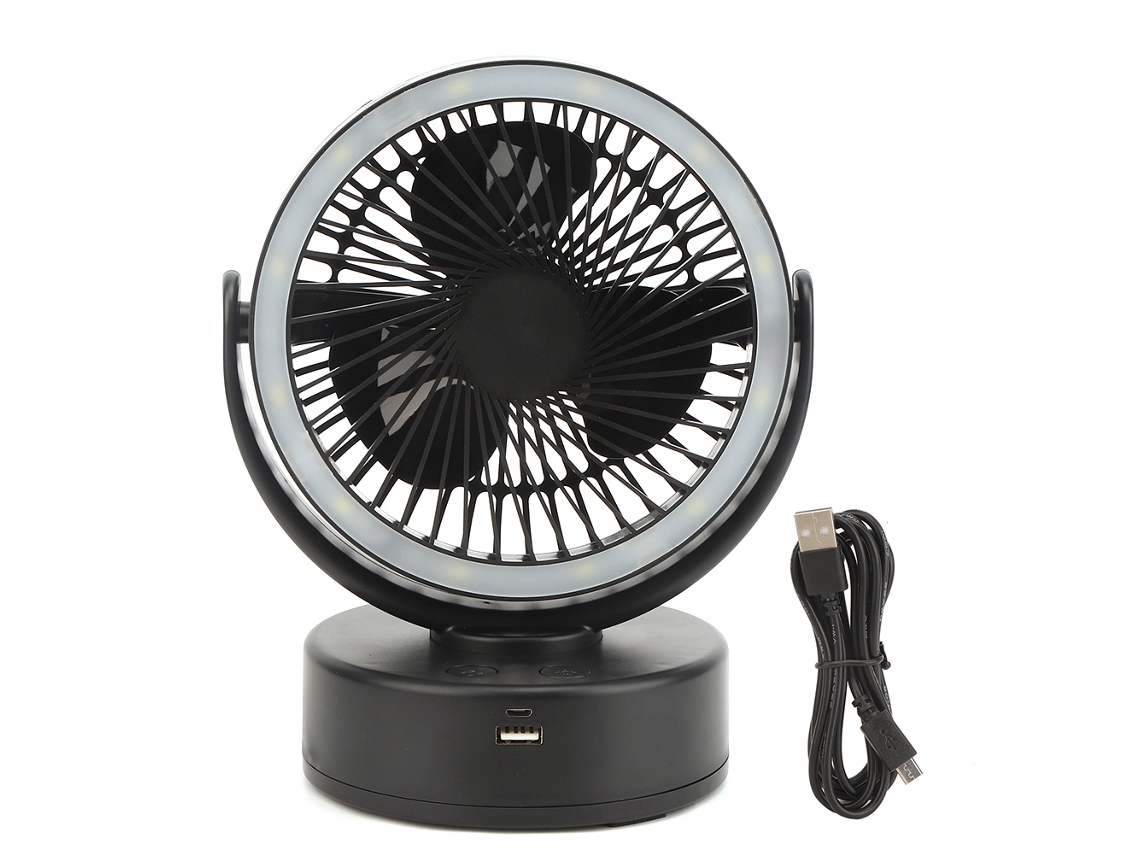 Ventilador con lámpara, Power Bank 3 en 1, multifuncional para camping y USB.