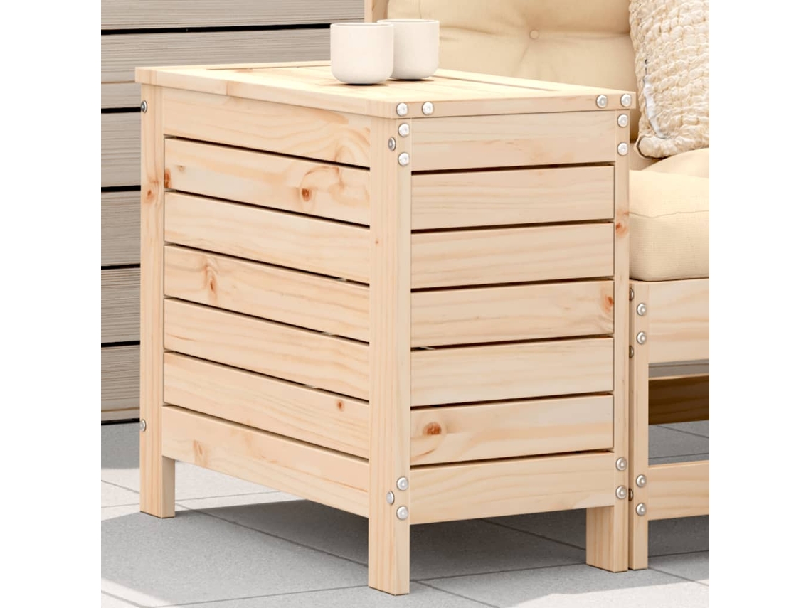 Reposapiés de jardín 62x31,5x52 cm Madera maciza de pino Wsd78466 Lovely Home
