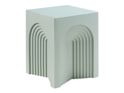 Mesa auxiliar Elverumn de MDF con diseño arqueado, 45 x 35 x 35 cm, verde mate. [EN.CASA]
