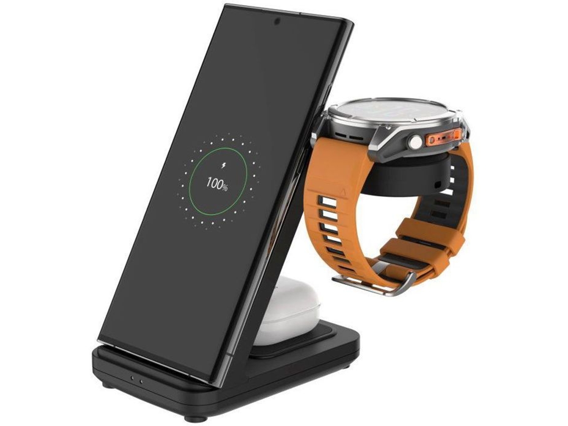 Estación de energía fija para Garmin con carga inalámbrica para hasta 3 dispositivos Negro Fijo