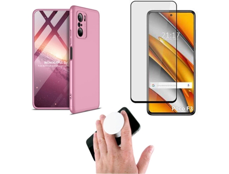 Carcasa, Protector y Popsocket Xiaomi Poco F3 Slim armor 360º Rosa