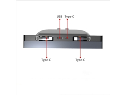 Estación de acoplamiento USB de 4 puertos Yizhood para Tesla Model 3/y 2021 2023 Y 2024 2 cables retráctiles tipo C gris
