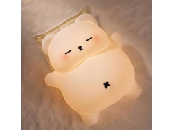 Luz de noche de oso roncador, novedosa luz de noche para guardería infantil, regulable, con temporizador y recargable (blanca)