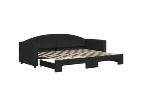 VIDAXL Sofá cama nido tela negro 80x200 cm