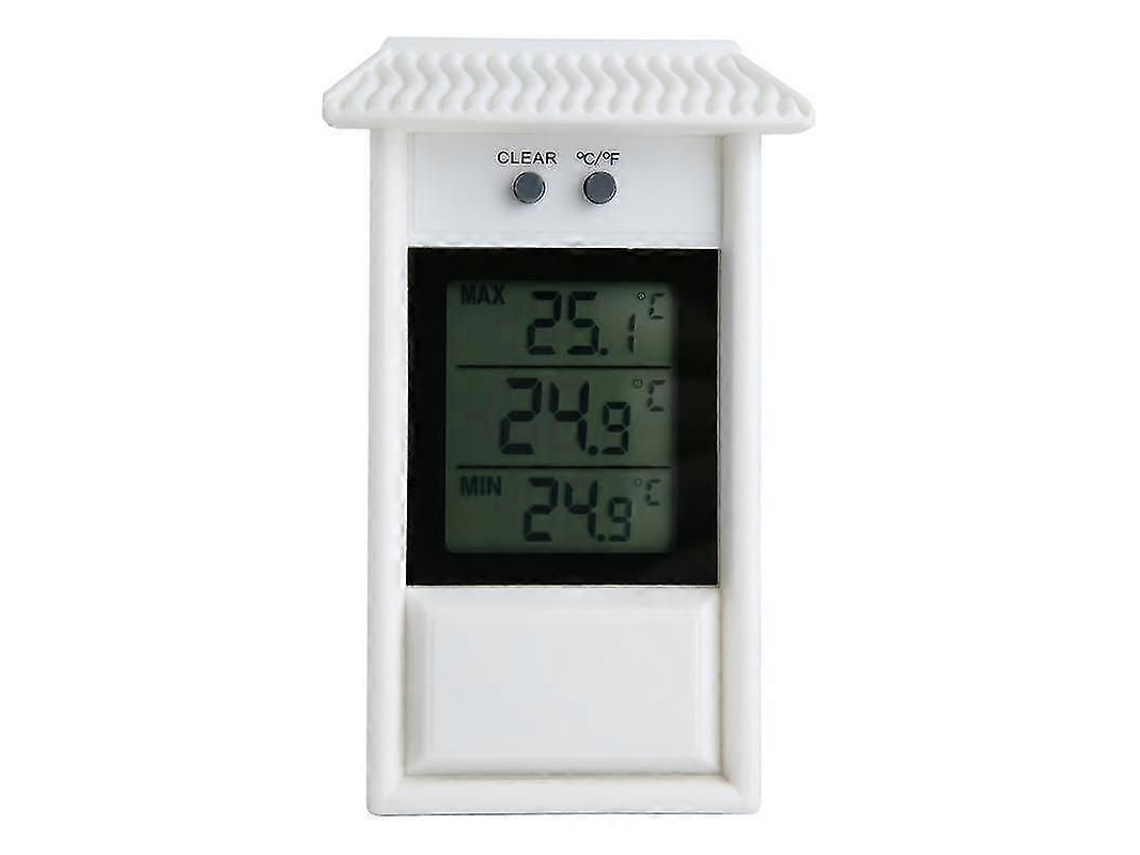 Termómetro blanco para jardín, para uso interior y exterior, refrigerador, termómetro digital para invernadero, GOKOCO