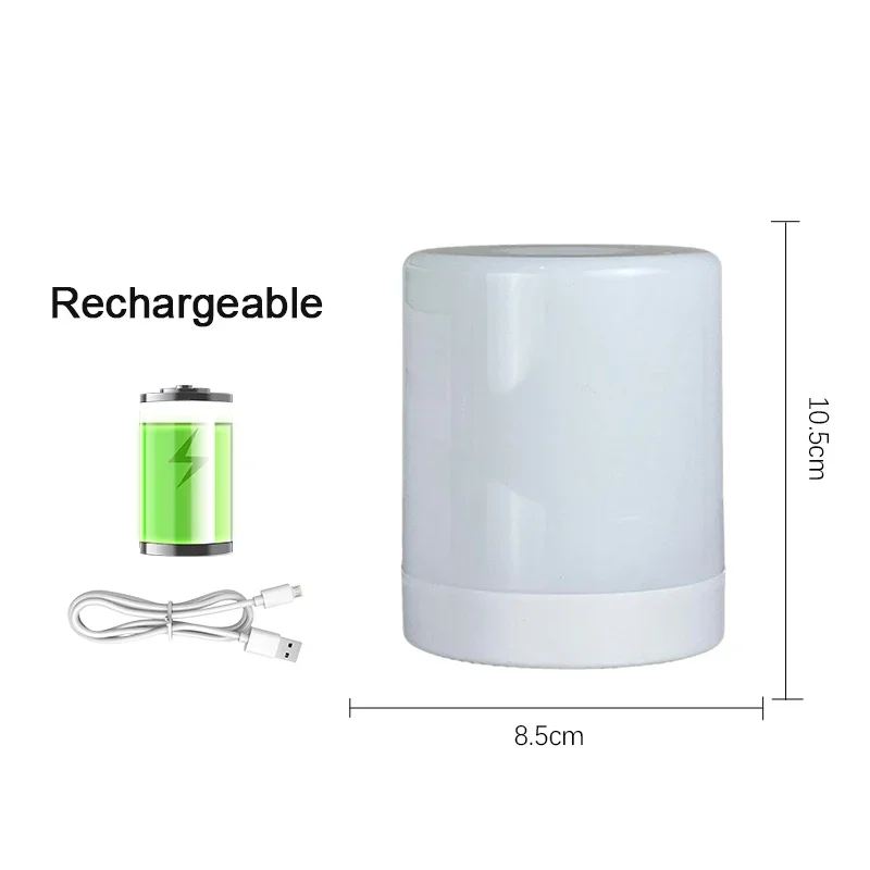 (b1 Blanco Recargable) Luz de Noche LED con Ajuste de Intensidad Continuo Controlado por Táctil, Lámpara de Escritorio LED