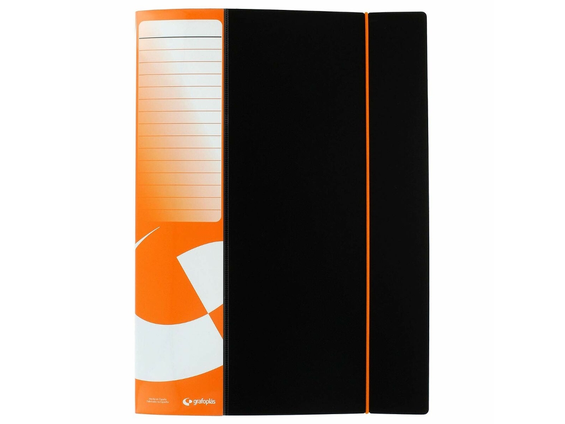 Carpeta Clasificadora GRAFOPLAS 100 Estuches Negro A4 Tapa Dura