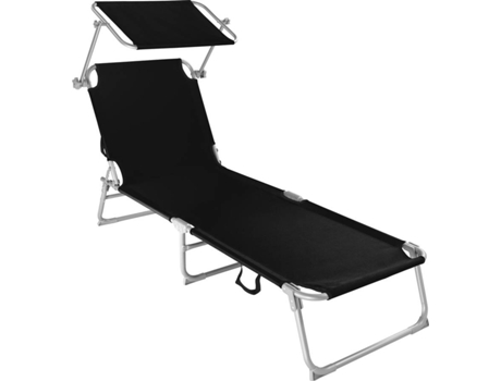 Tumbona TECTAKE (Negro - Metal - 190x68x28 cm)