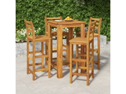 Juego de barra de jardín de 5 piezas de madera maciza de acacia Dkd Home Decor