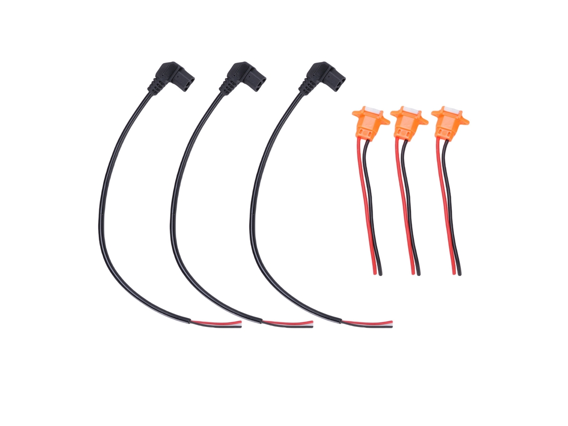 Rebe - 3 cables conectores de alimentación curvos y 3 puertos de carga con cubierta impermeable para patinete eléctrico y triciclo