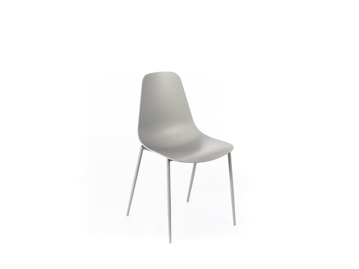 Frida - Silla polipropileno gris 4 piezas STONES