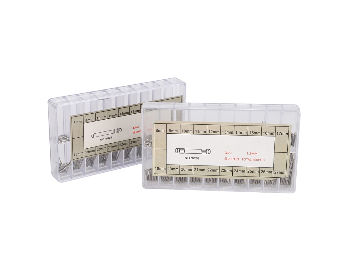 2 cajas de pasadores de resorte, conectores, herramienta de reparación de relojes 1.01.2