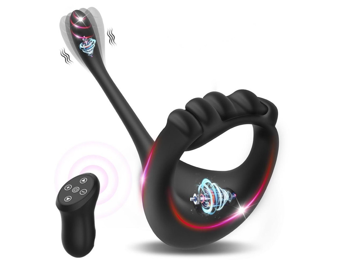 Vibrador De Masaje De Silicona Con Control Remoto Inalmbrico Para Hombres (negro)