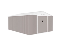 Caseta de jardín metálica 15,16 m² 340 x 446 x 210 Saturne Kit de anclaje incluido, 2 puertas correderas Taupe Archer