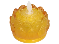 Lámpara Baok-Lamp con forma de flor de loto LED, imitación de cristal, luz amarilla, vela eléctrica para decoración del hogar y la oficina.