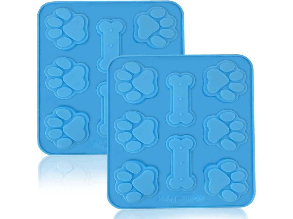 Moldes de silicona flexibles para chocolate para golosinas caseras para perros. Apto para horno, microondas y congelador (paquete de 2).