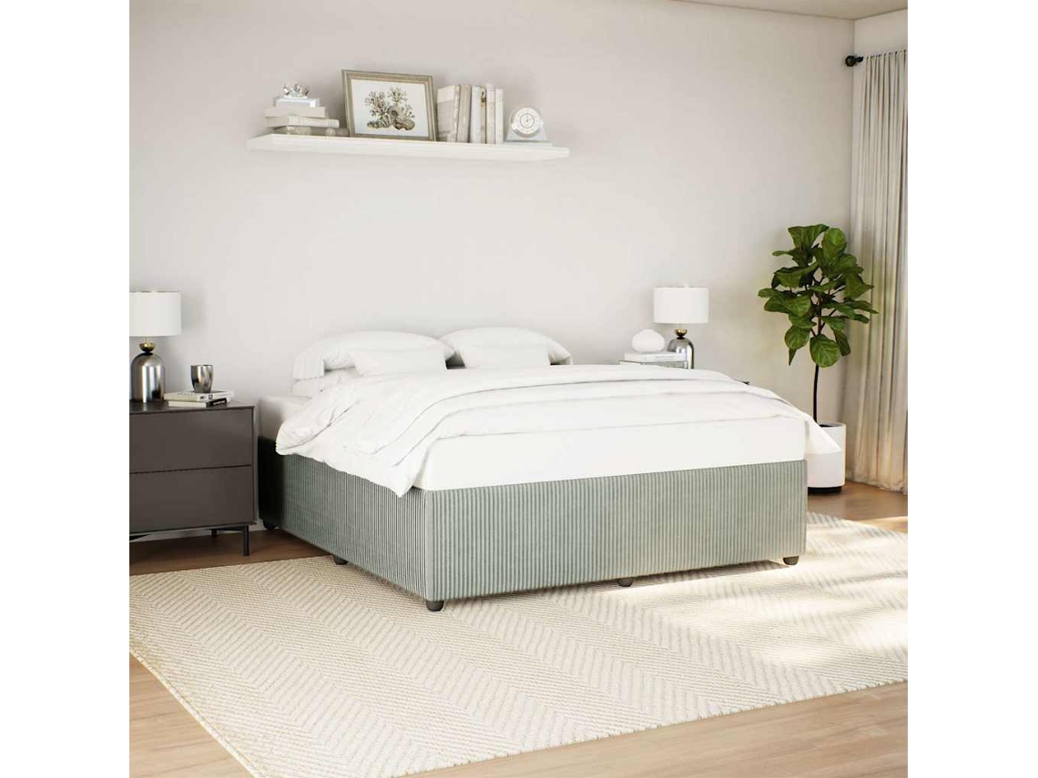 Estructura De Cama Sin Colchón Terciopelo Gris Claro 200x200 Cm
