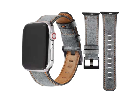 Correa Classic Vintage em Pele Ecológico Apple Watch Series 5 40Mm Gris