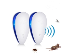 Repelente Ultrasónico Anti-plagas Eléctrico (2 Unidades), Para Mosquitos, Ratas Y Cucarachas, Seguro Para Hogar, Silencioso