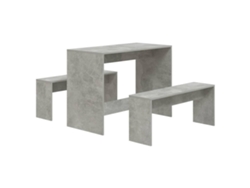 Maison Exclusive - Juego De Comedor 3 Piezas Madera Contrachapada Gris Hormigón