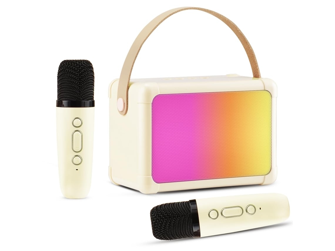 Máquina De Karaoke Para Niños Mini Altavoz Portátil Bluetooth De Karaoke Con 2 Micrófonos Sin Hilo Y Luces Coloridas Para Niños Y Yemaesre