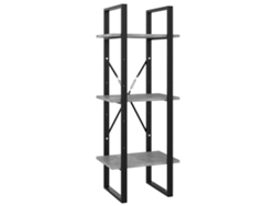 Librería con 3 estantes, derivados de la madera, gris, MAISON EXCLUSIVE