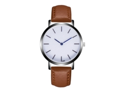 Reloj Casual De Moda Unisex Con Cuerda De Cuero Café De Mármol Zhoulianfa