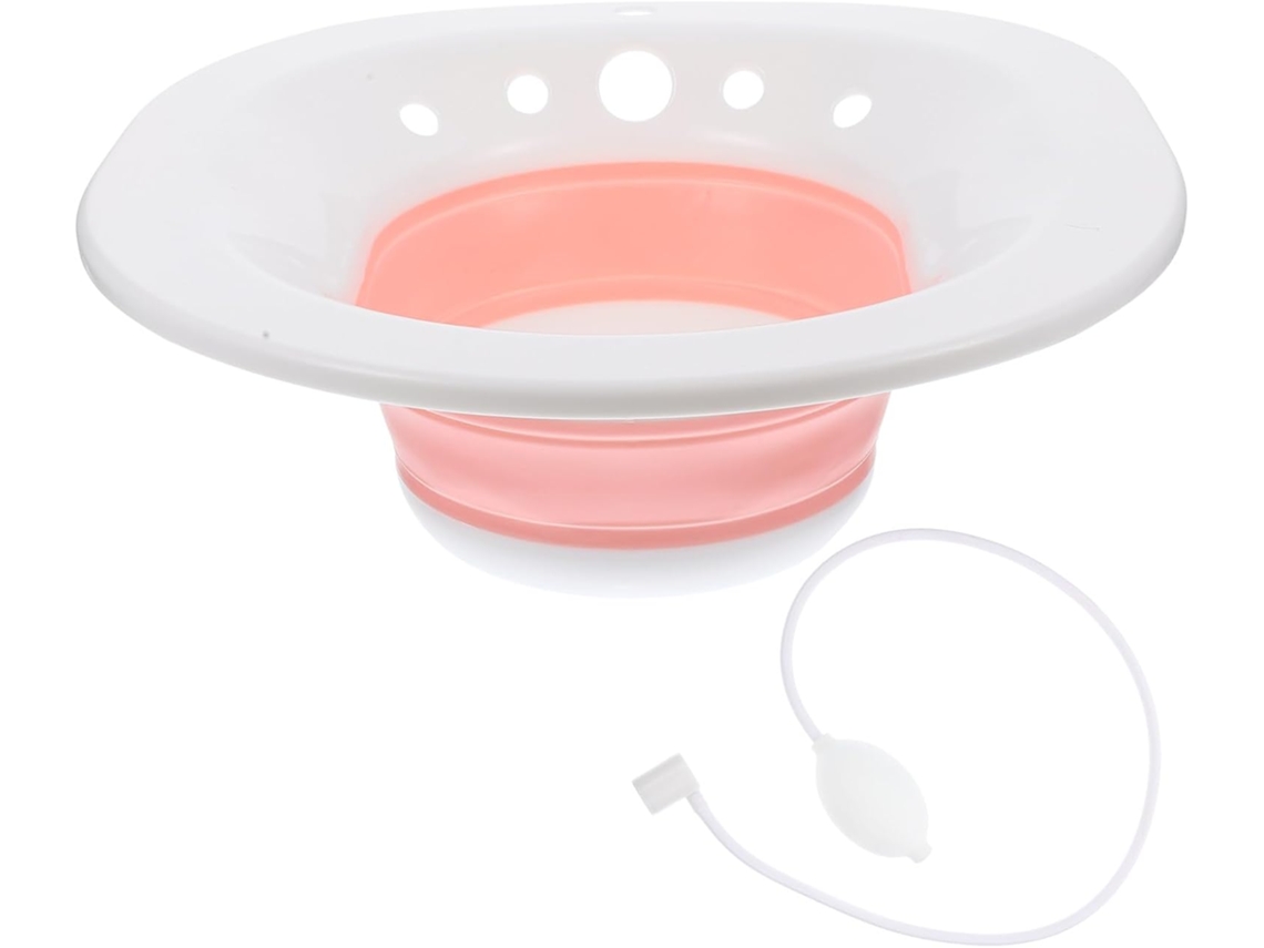 Bañera De Asiento Plegable Color Rosa Empolvado Para El Cuidado Posparto, Palangana Ligera.