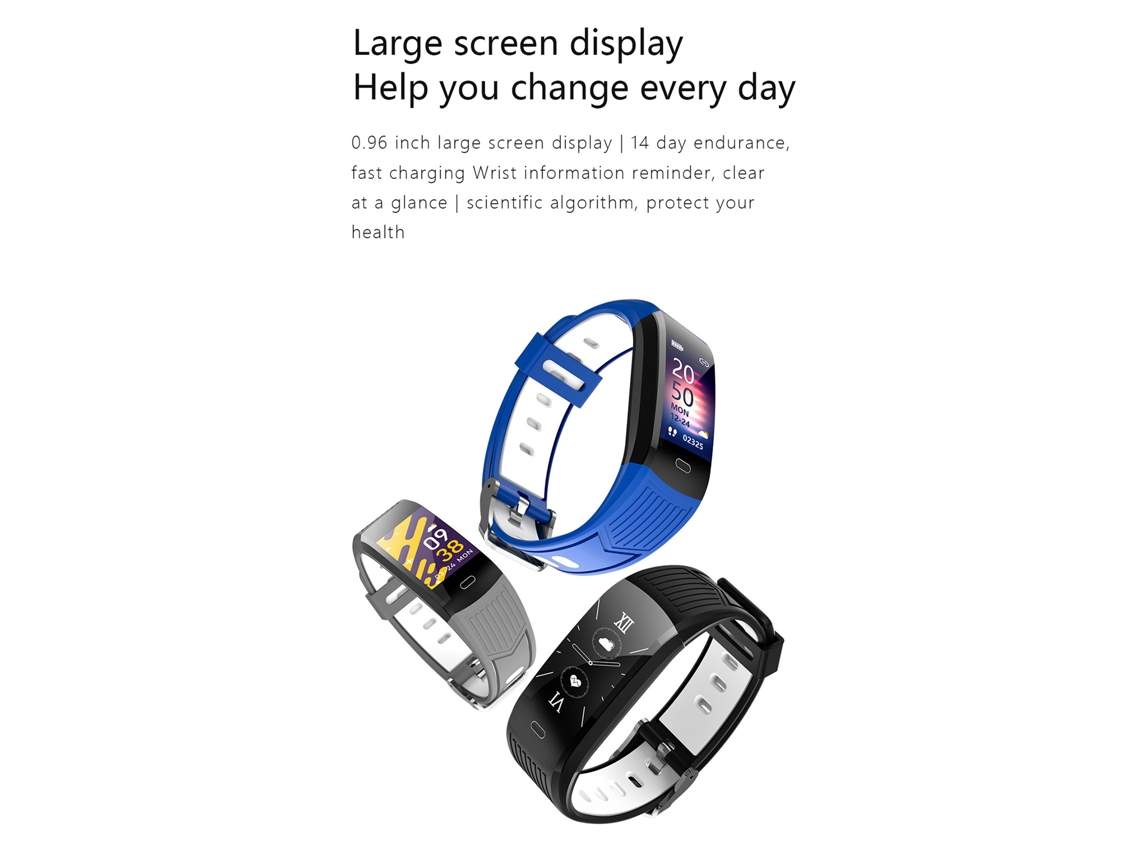 Pulsera Deportiva Inteligente Con Pantalla Hd Grande, Resistencia Al Agua Ip68, Monitor De Frecuencia Cardíaca Y Del Sueño.