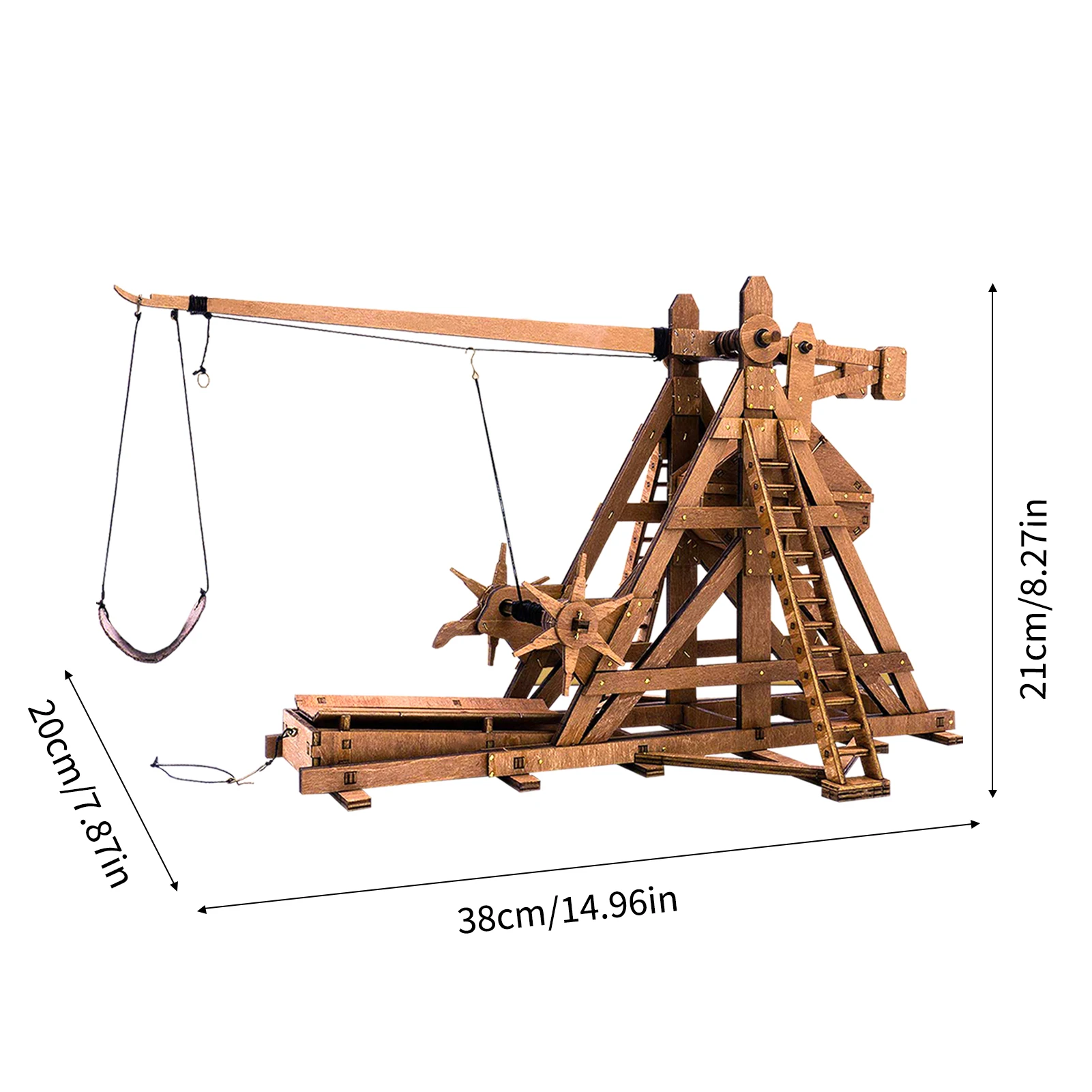 Modelo De Catapulta De Madera A Escala 1:48, Rompecabezas 3d, Catapulta Antigua Para Armar.
