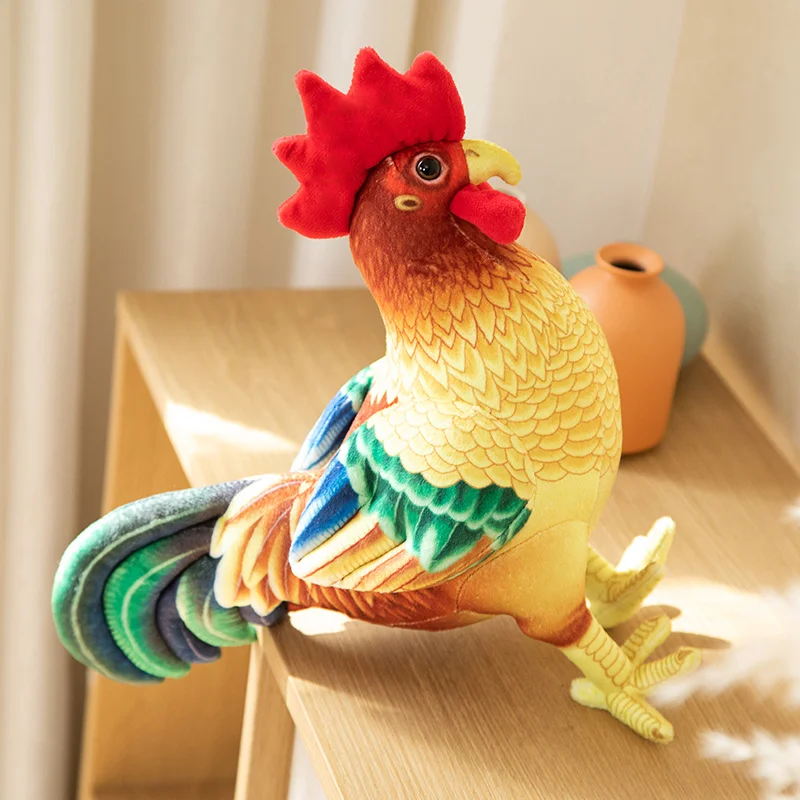 (34 Cm) Peluche Realista De Gallo, Almohada, Decoración Del Hogar