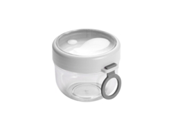 Botes portátiles de plástico para yogur con tapa y cuchara, vasos de postre a prueba de fugas para desayuno, tarros de avena, color blanco MEOIRUERY