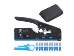 Kit De Herramientas Multifuncionales De Crimpado Rj45 Con Paso Pasante Para Crimpar, Cortar, Pelar Y Ethernet.