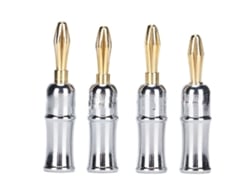Conector Plug Banana Preffair 4pcs 24k Ouro Placado Latão Folha Seis Para Alto-falantes Ba1462