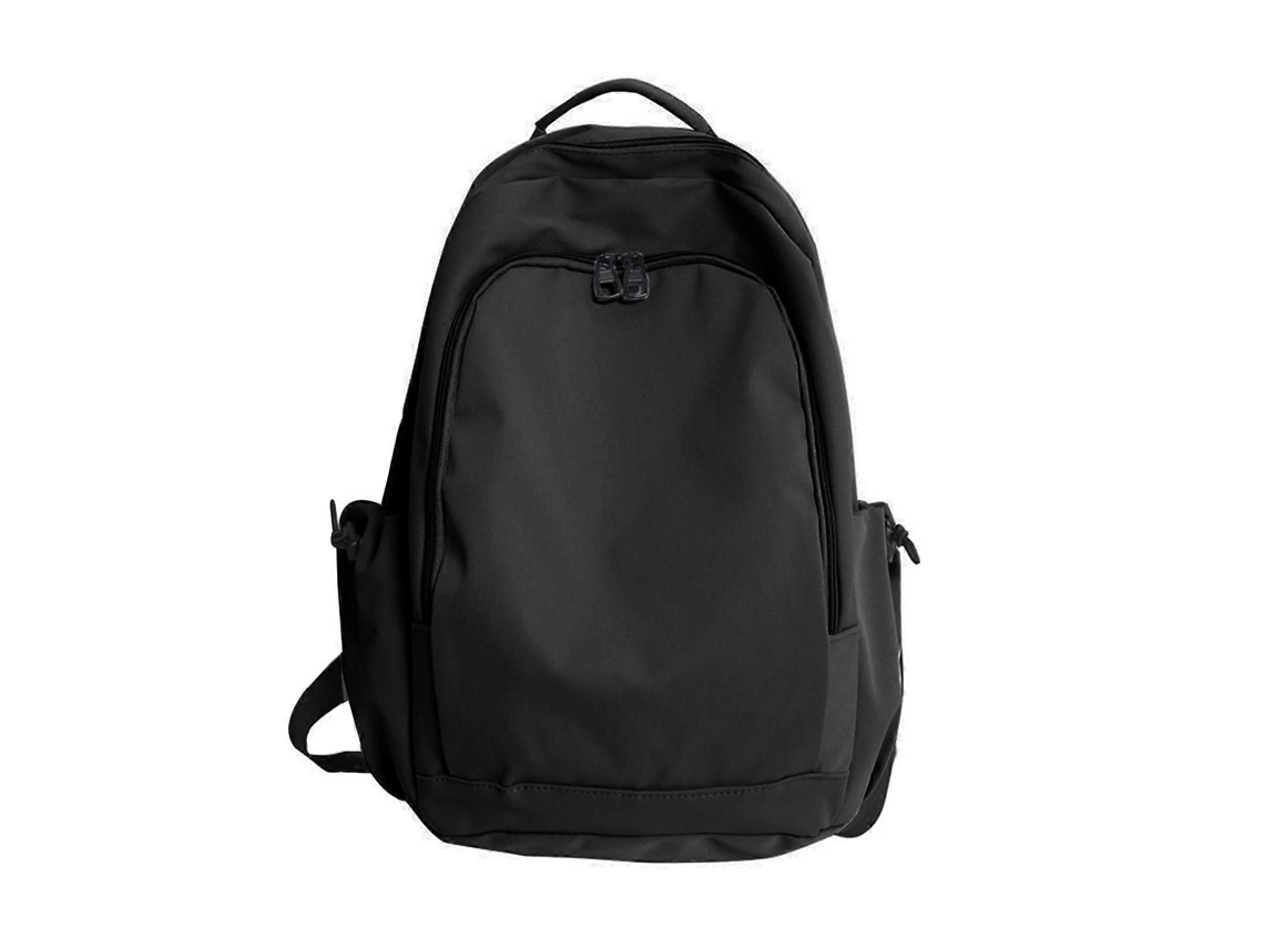 Mochila escolar de nailon a la moda, mochila grande para viajes con portátil, mochila informal para estudiantes, negra