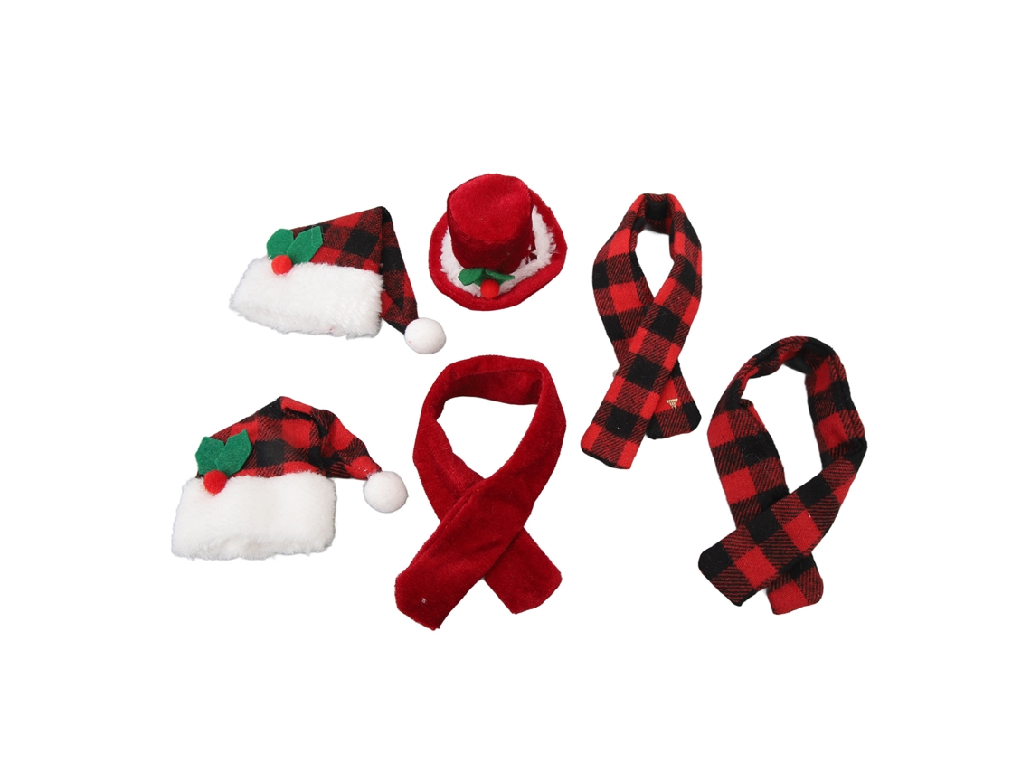 Conjunto De Gorro Y Bufanda Navideños Para Vino, Tela Lavable, Reutilizable, Regalo, Decoración Para Fiestas.