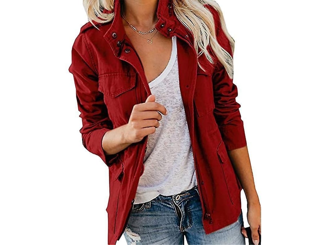 2026-chaqueta Militar Para Mujer Con Botones Prensa Manga Larga Abrigo Otoño Invierno Ropa Casual
