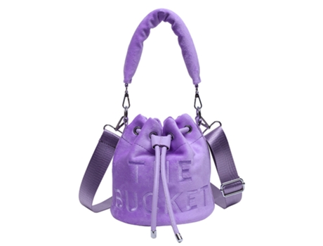 Bolsos Tipo Cubo Para Mujer, Mini Bolsos Tipo Cubo, Bolsos Tipo Cubo De Felpa Suave, Color Morado ZMDECQNA