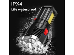 Linterna Led Recargable Portátil De Alto Brillo Con Luz Lateral Y 4 Modos Para Acampar, Hacer Senderismo Y Emergencias.