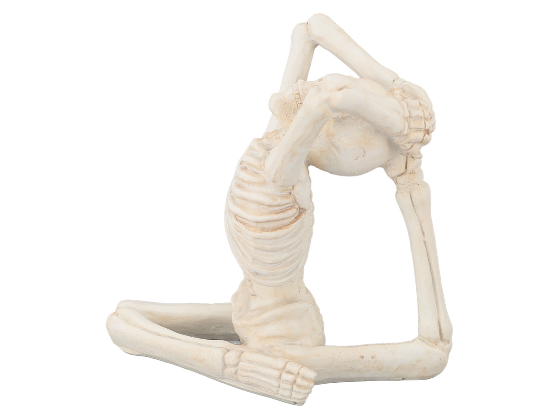 Estatua de esqueleto de yoga en posición única, decoración festiva