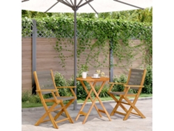 Conjunto de bistró de 3 piezas de polipropileno/madera maciza gris Dkd Home Decor