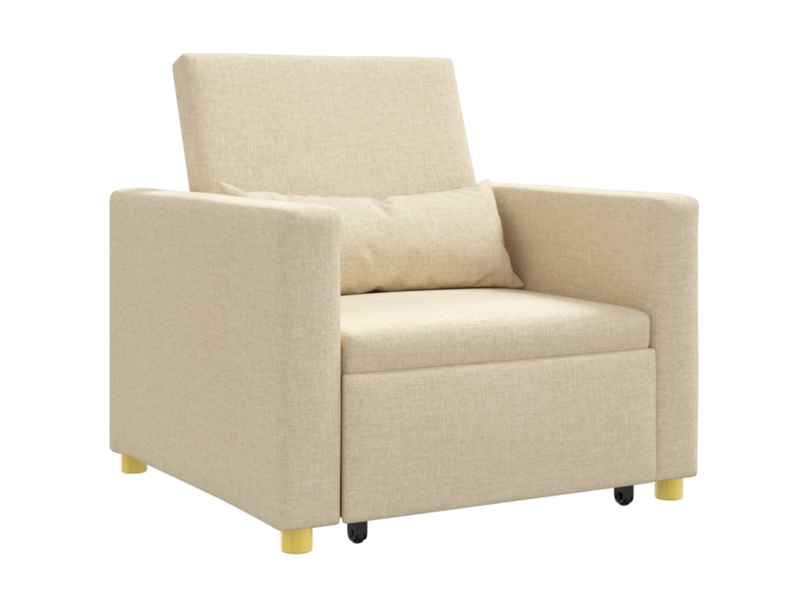 Maison Exclusive - Cama Sofá Desplegable Individual Crema 90 X 165 X 87 Cm Tela
