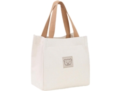 Bolsa de lona para mujer con estampado de osito de peluche - Bolsa térmica ligera para el almuerzo con asa superior - Fácil de llevar