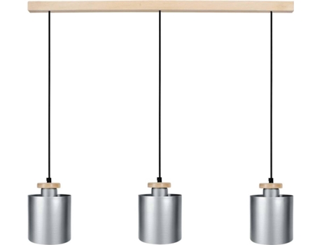 Lámpara de Techo TOSEL Uzibuze 3 Bombillas (Plateado - E27 - Máx. 40W - Metal)