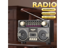 Radio retro portátil multifuncional con carga USB, tarjeta TF, entrada auxiliar y bandas AM/FM/SW. Ideal para el hogar y el exterior. Viewleaf