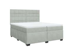 Maison Exclusive - Cama Box Spring Con Colchón Terciopelo Gris Claro 200x200 Cm