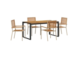 Maison Exclusive - Conjunto De Comedor De Jardín 5 Pcs Beige Y Marrón