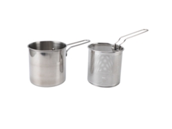 Olla freidora de acero inoxidable 304 con cesta coladora para freír pescado, camarones, pollo y papas fritas. Otros
