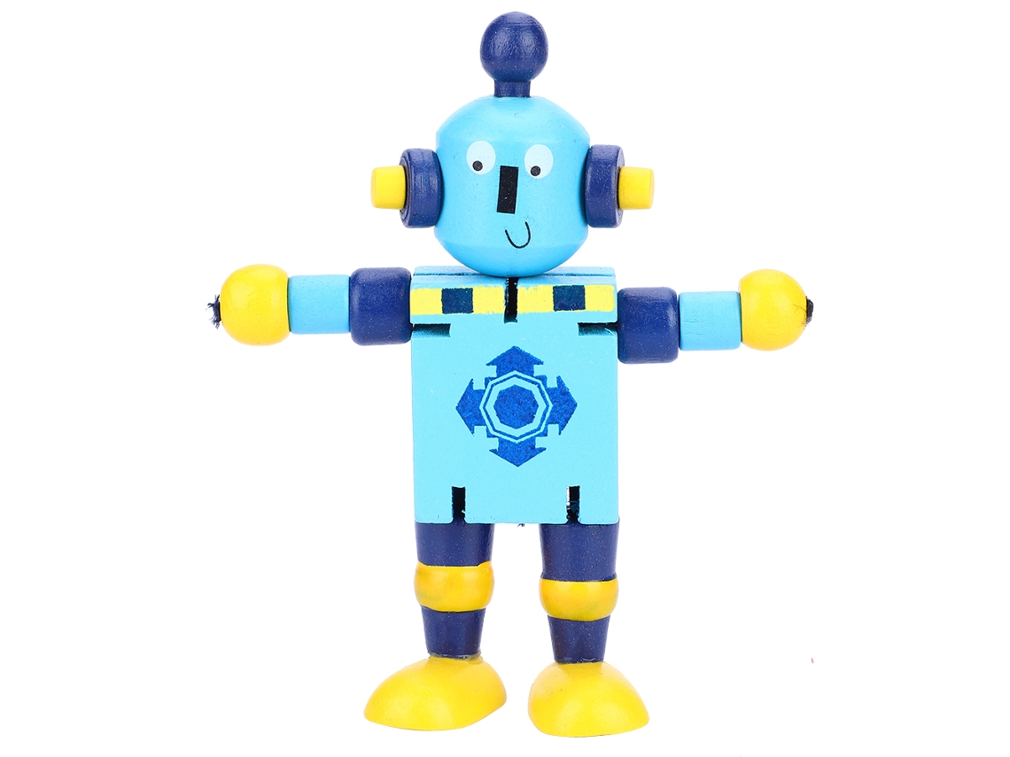 Ats-juguetes Robot De Madera Con Personalidad Bonita Juguetes Educativos Para Niños Niñas (azul)